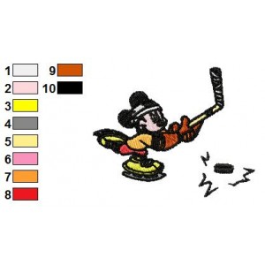 Mickey Mouse Skating Embroidery Design